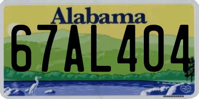 AL license plate 67AL404