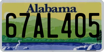 AL license plate 67AL405