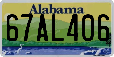 AL license plate 67AL406