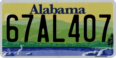 AL license plate 67AL407