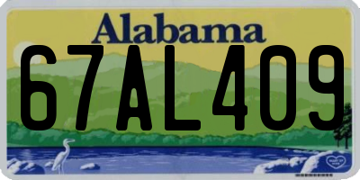 AL license plate 67AL409