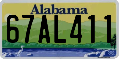 AL license plate 67AL411
