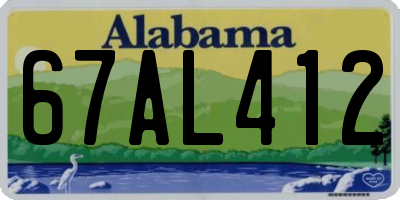 AL license plate 67AL412