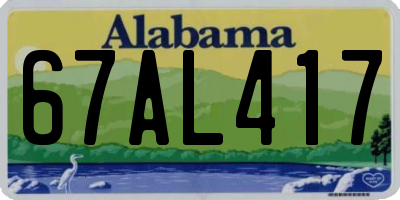 AL license plate 67AL417