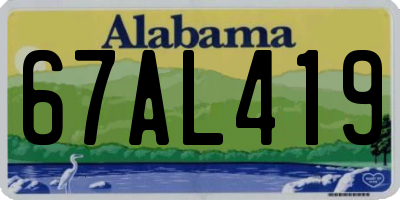 AL license plate 67AL419