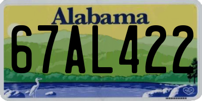 AL license plate 67AL422