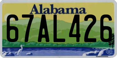 AL license plate 67AL426