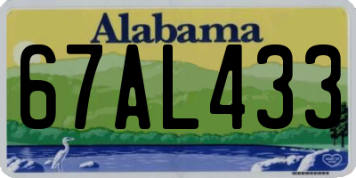AL license plate 67AL433