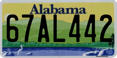 AL license plate 67AL442