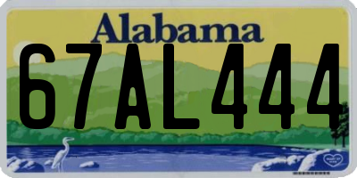 AL license plate 67AL444