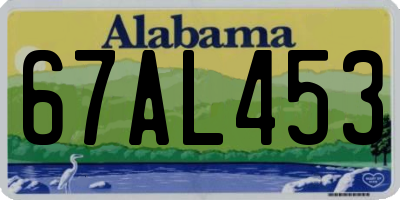 AL license plate 67AL453
