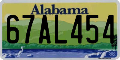 AL license plate 67AL454