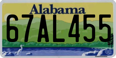 AL license plate 67AL455