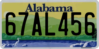 AL license plate 67AL456