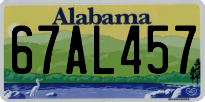 AL license plate 67AL457