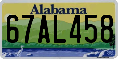 AL license plate 67AL458