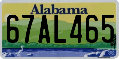 AL license plate 67AL465