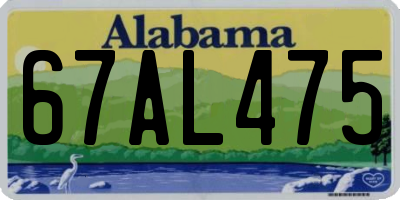 AL license plate 67AL475