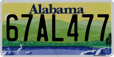 AL license plate 67AL477