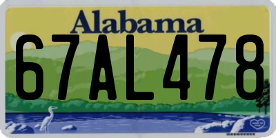 AL license plate 67AL478