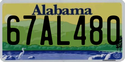 AL license plate 67AL480
