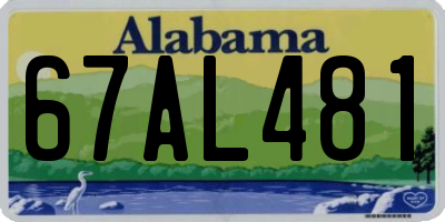 AL license plate 67AL481