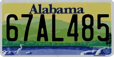 AL license plate 67AL485