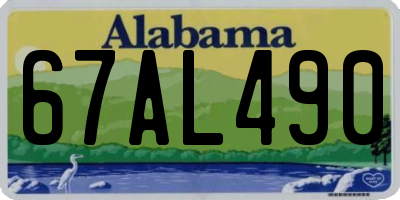 AL license plate 67AL490