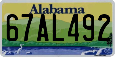 AL license plate 67AL492