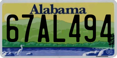 AL license plate 67AL494