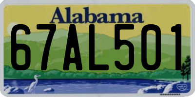 AL license plate 67AL501
