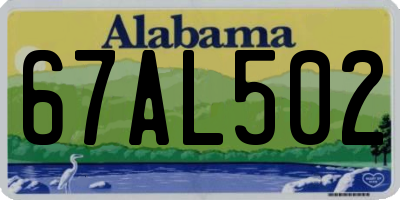 AL license plate 67AL502