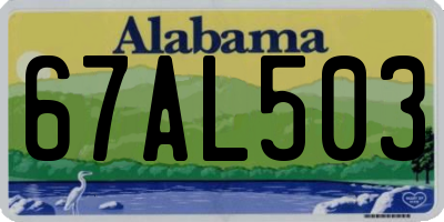 AL license plate 67AL503