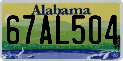 AL license plate 67AL504