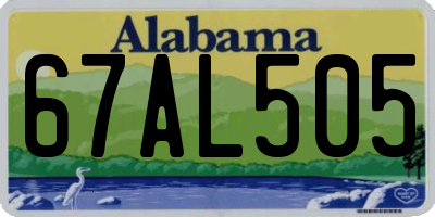 AL license plate 67AL505