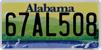 AL license plate 67AL508
