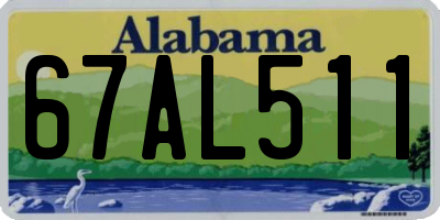AL license plate 67AL511