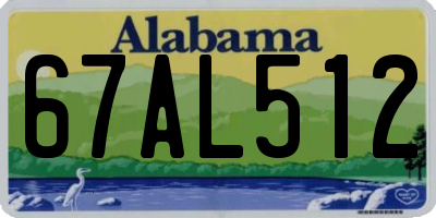AL license plate 67AL512