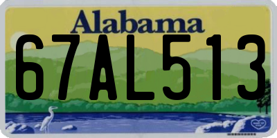 AL license plate 67AL513