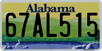 AL license plate 67AL515