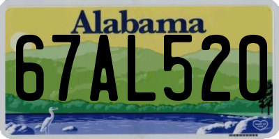 AL license plate 67AL520