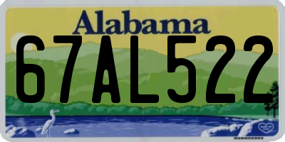 AL license plate 67AL522