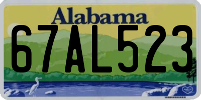 AL license plate 67AL523