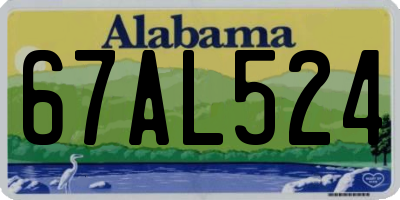 AL license plate 67AL524