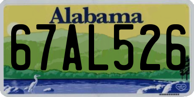 AL license plate 67AL526