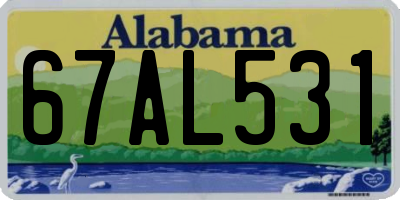 AL license plate 67AL531