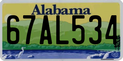 AL license plate 67AL534