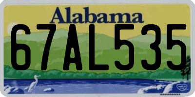 AL license plate 67AL535