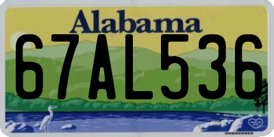 AL license plate 67AL536