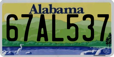 AL license plate 67AL537